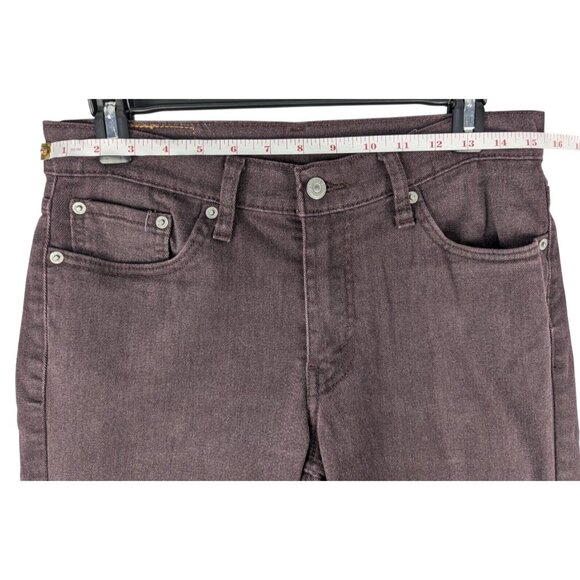Levis 511 Slim Fit Jeans Mens 30x30 Burgundy Denim Tapered Leg Soft Pants - Picture 3 of 12